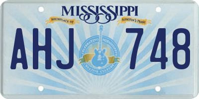 MS license plate AHJ748