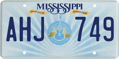 MS license plate AHJ749