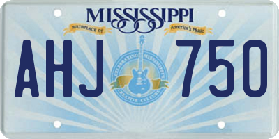 MS license plate AHJ750