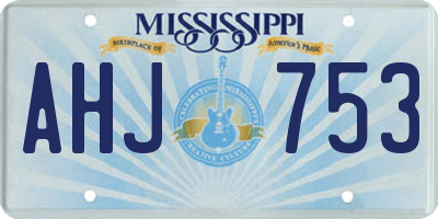MS license plate AHJ753