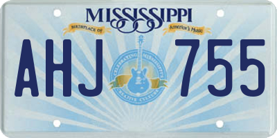 MS license plate AHJ755
