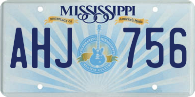 MS license plate AHJ756