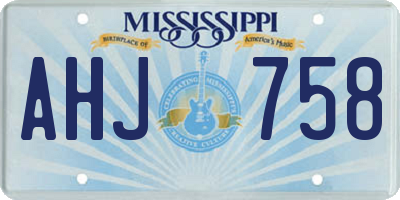 MS license plate AHJ758