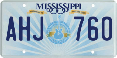 MS license plate AHJ760