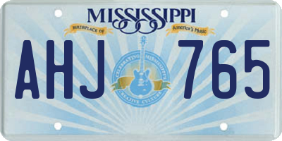 MS license plate AHJ765