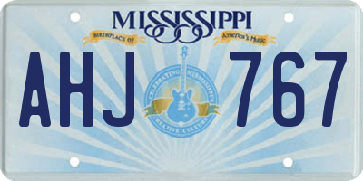 MS license plate AHJ767