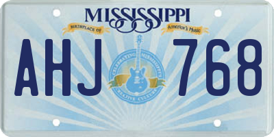 MS license plate AHJ768