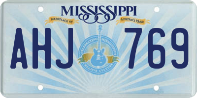 MS license plate AHJ769