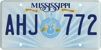 MS license plate AHJ772