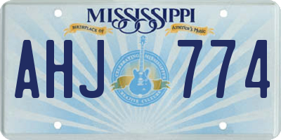MS license plate AHJ774