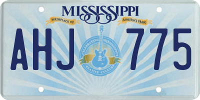 MS license plate AHJ775