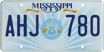 MS license plate AHJ780