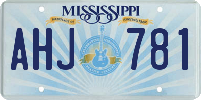 MS license plate AHJ781