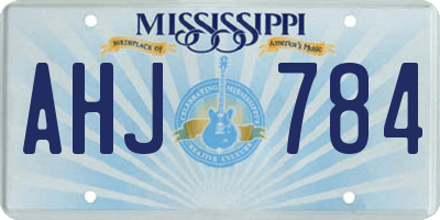 MS license plate AHJ784