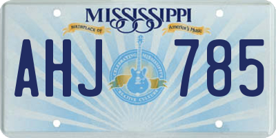 MS license plate AHJ785