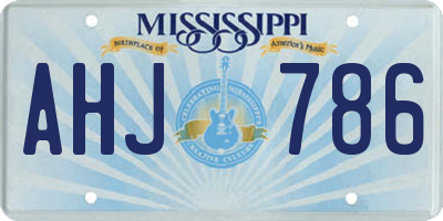 MS license plate AHJ786