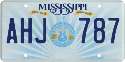MS license plate AHJ787