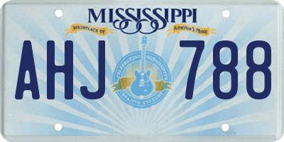 MS license plate AHJ788