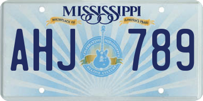 MS license plate AHJ789