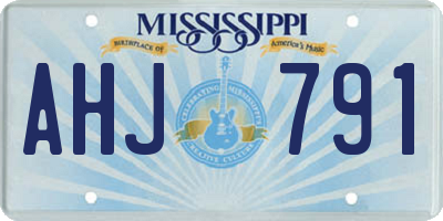 MS license plate AHJ791
