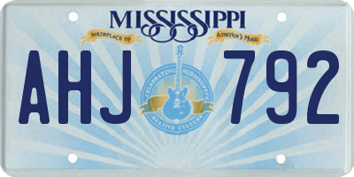 MS license plate AHJ792