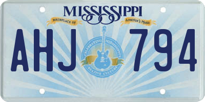MS license plate AHJ794