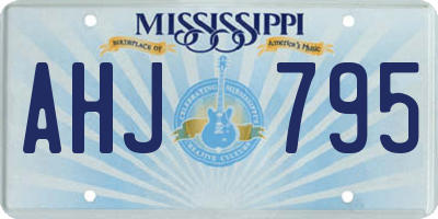 MS license plate AHJ795