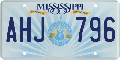 MS license plate AHJ796