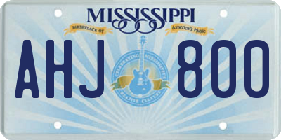 MS license plate AHJ800