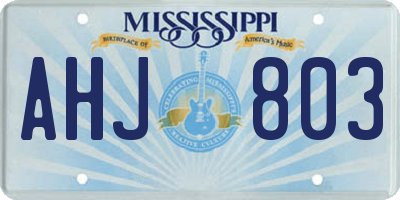 MS license plate AHJ803