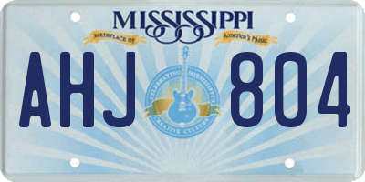 MS license plate AHJ804