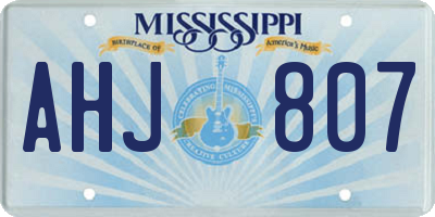 MS license plate AHJ807