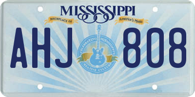 MS license plate AHJ808