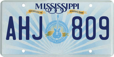 MS license plate AHJ809