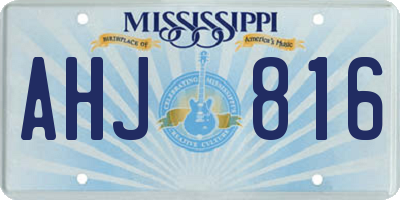 MS license plate AHJ816