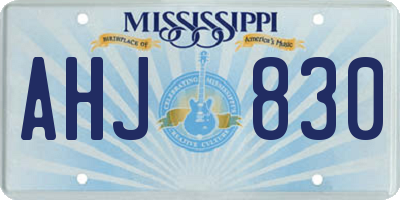 MS license plate AHJ830