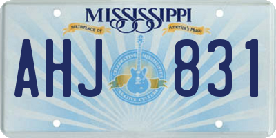 MS license plate AHJ831