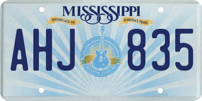 MS license plate AHJ835