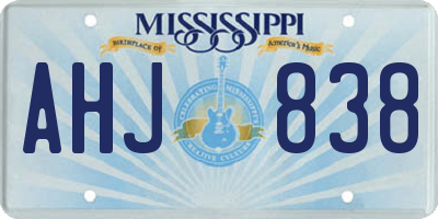 MS license plate AHJ838