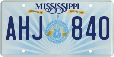 MS license plate AHJ840