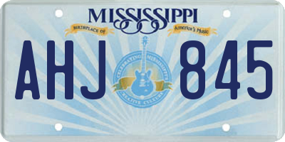 MS license plate AHJ845