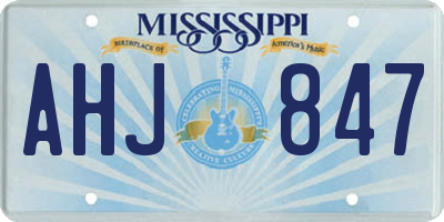 MS license plate AHJ847