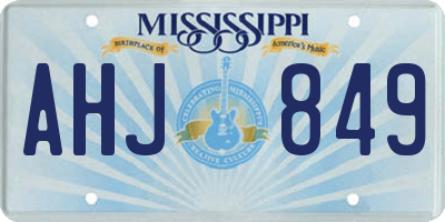 MS license plate AHJ849