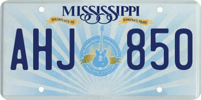 MS license plate AHJ850