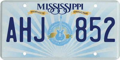 MS license plate AHJ852
