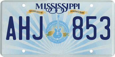 MS license plate AHJ853
