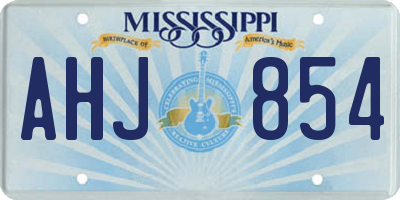 MS license plate AHJ854