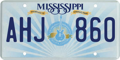 MS license plate AHJ860