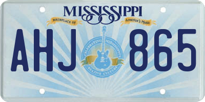 MS license plate AHJ865