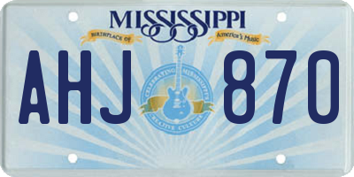 MS license plate AHJ870